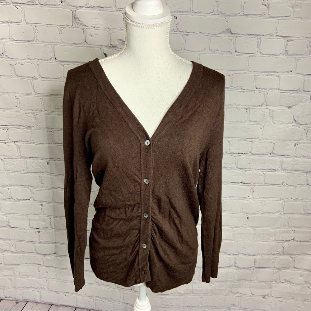 CACHE Brown Button Up Sweater/Cardigan Medium